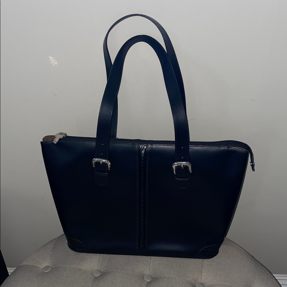 Jack George Large Black Italian  Leather Tote!Laptop Bag/Purse